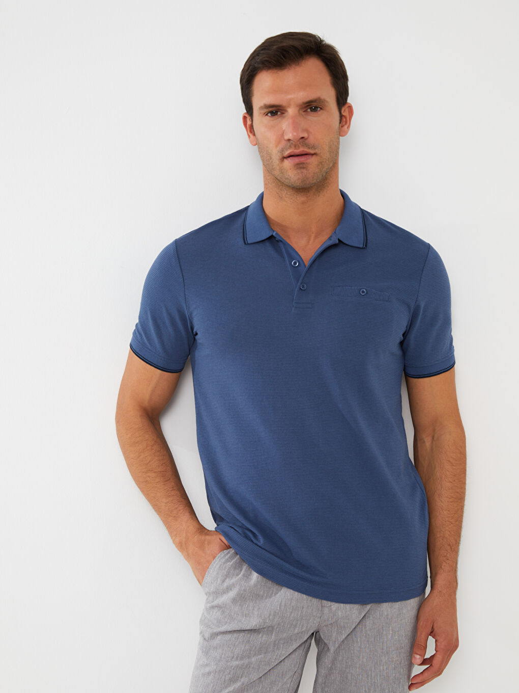 Polo Neck Short Sleeve Men's T-Shirt
