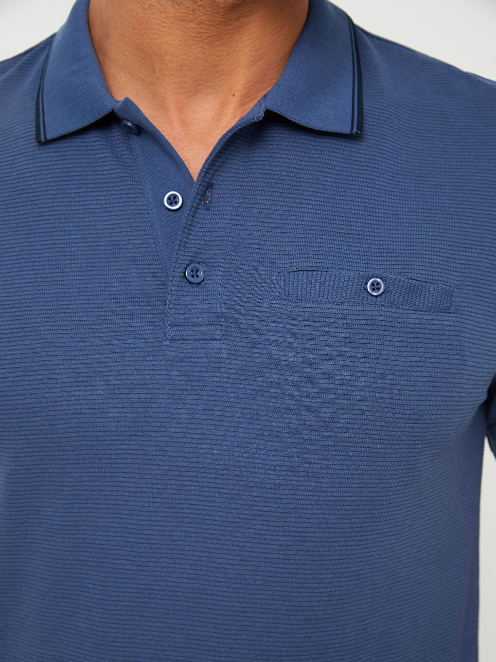 Polo Neck Short Sleeve Men's T-Shirt-3