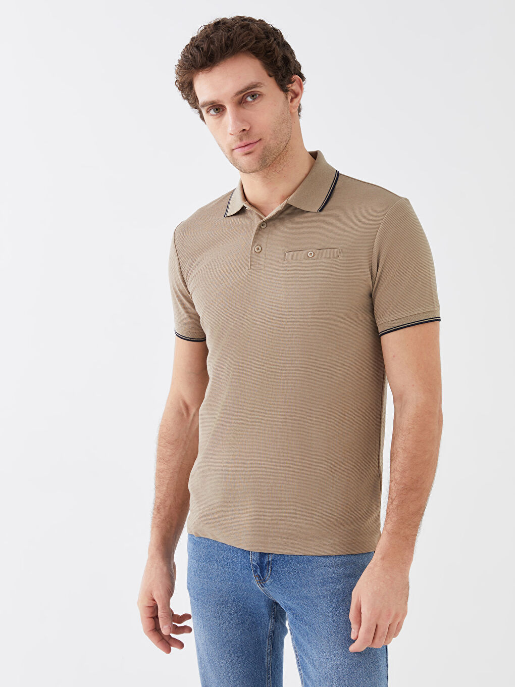 Polo Neck Short Sleeve Men's T-Shirt