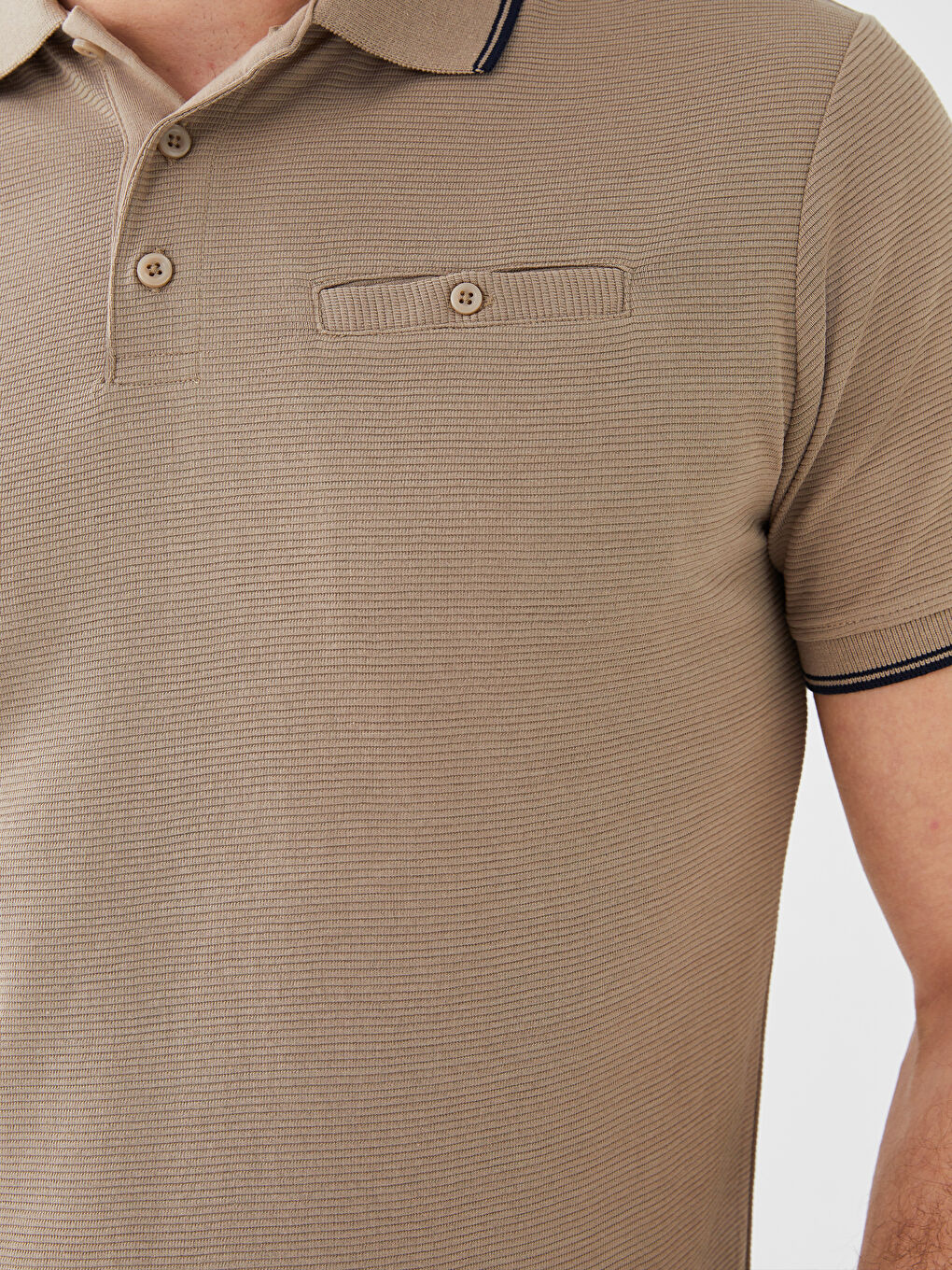 Polo Neck Short Sleeve Men's T-Shirt-3