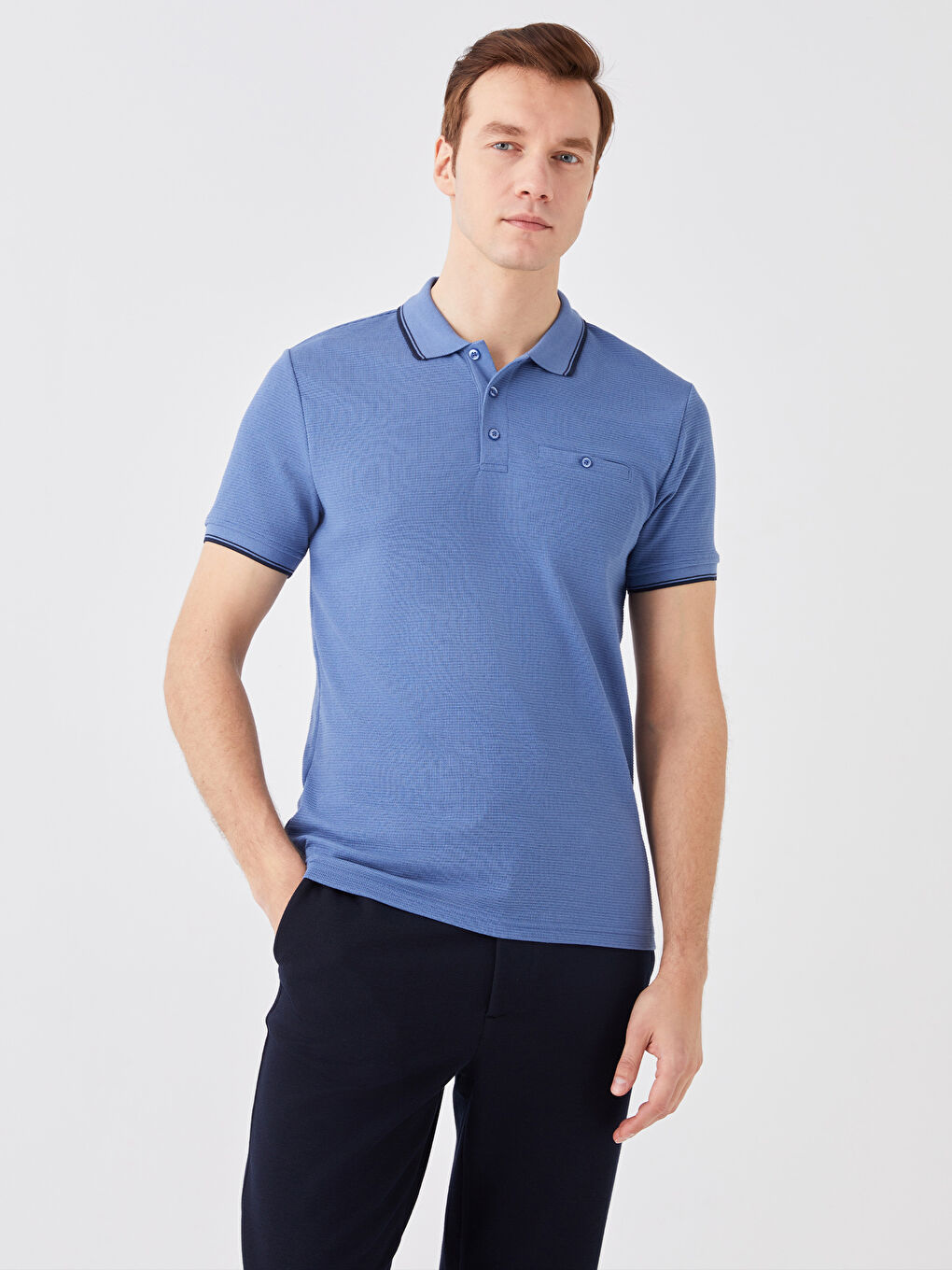 تيشيرت ياقة بولو كم قصير للرجال