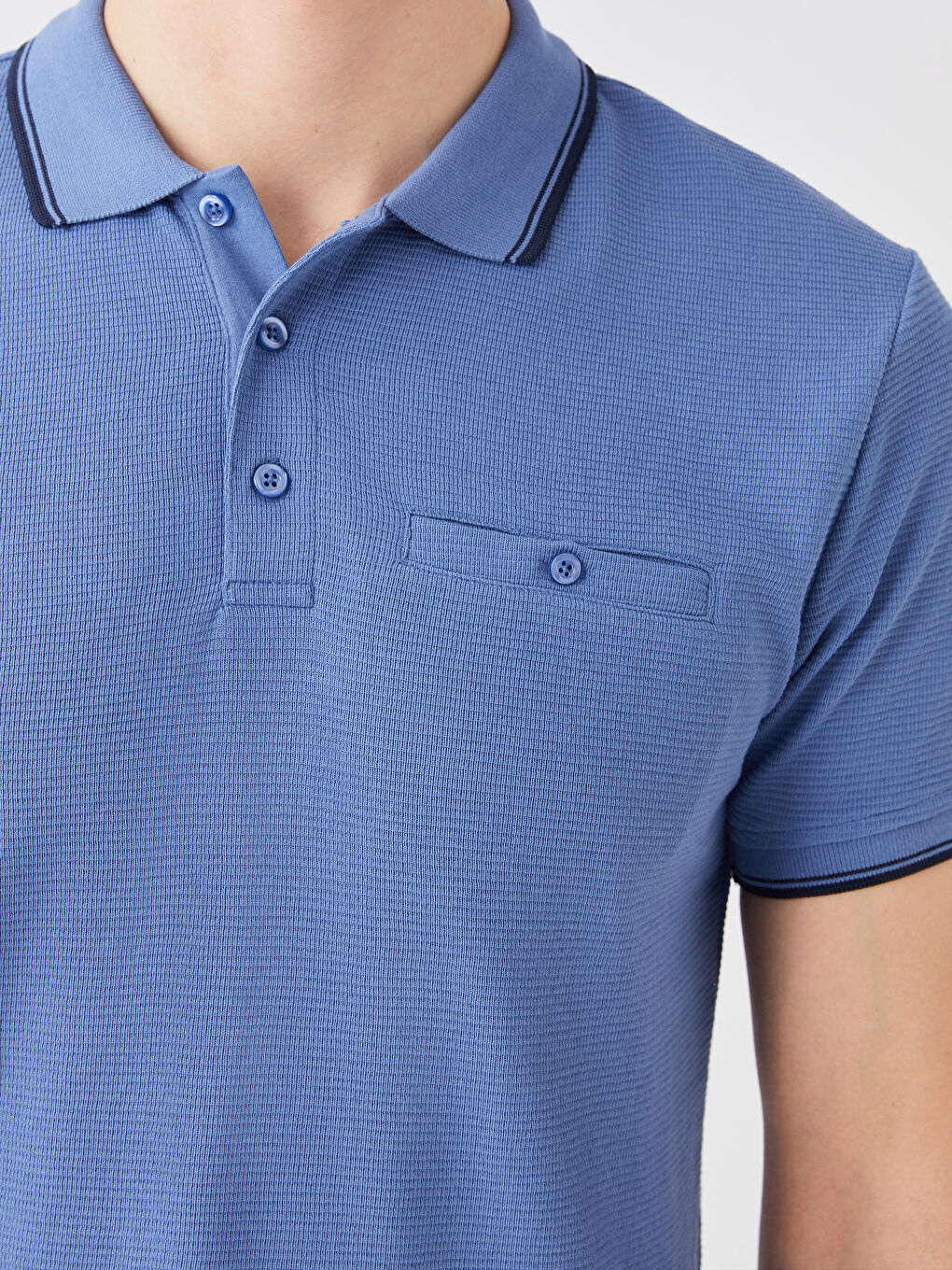 تيشيرت ياقة بولو كم قصير للرجال-3