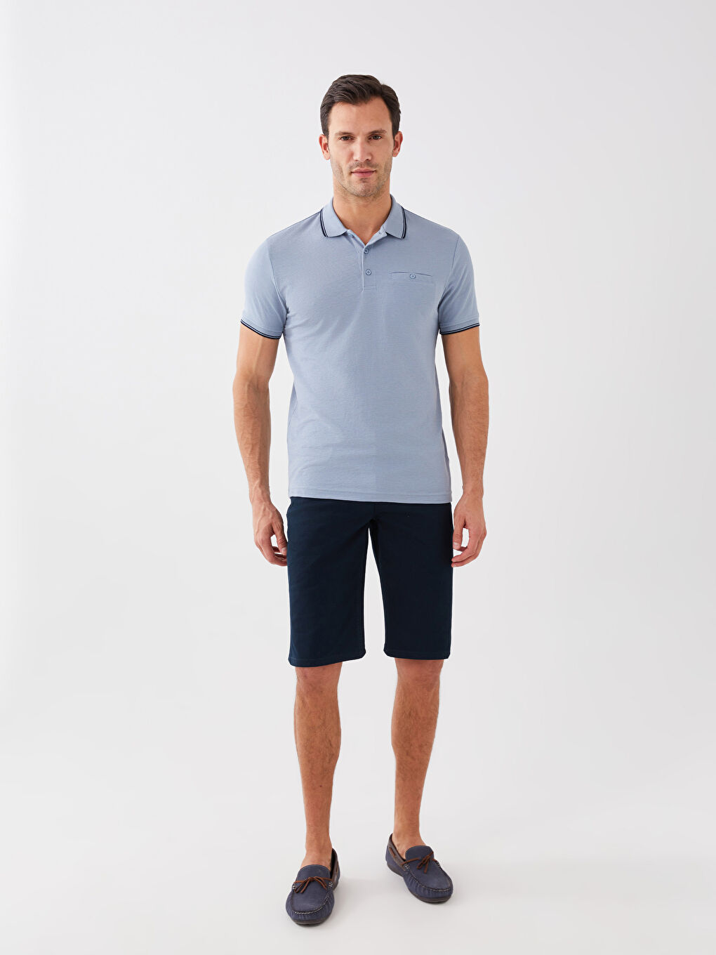 Polo Neck Short Sleeve Men's T-Shirt-1