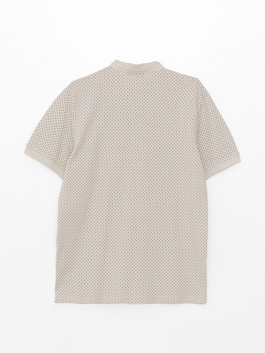 تي شيرت للرجال بياقة مندرين كم قصير بيكيه منقوش-6