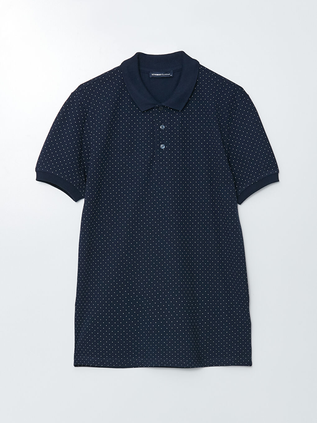 Polo Neck Short Sleeve Patterned Pique Men's T-Shirt-5