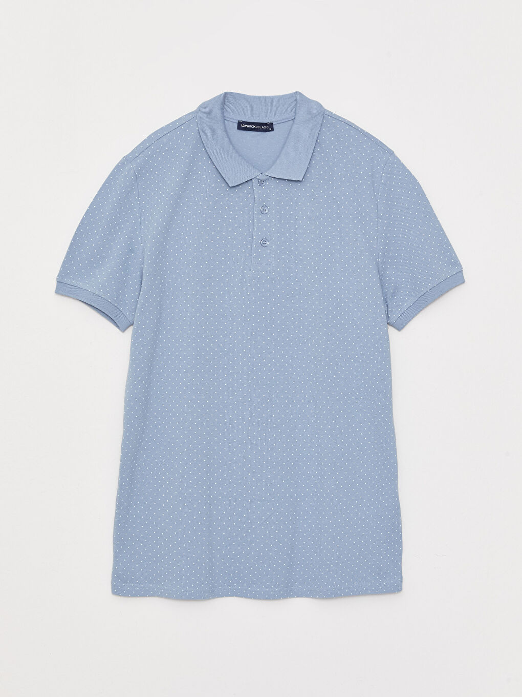 Polo Neck Short Sleeve Patterned Pique Men's T-Shirt