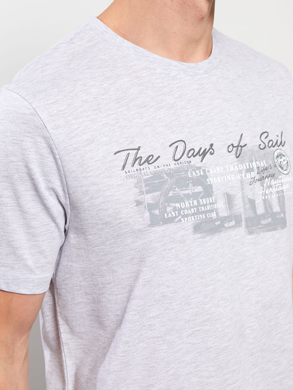 Футболка Мужская с Круглым Вырезом, Коротким Рукавом, С Принтом, Из Гребенного Хлопка-3