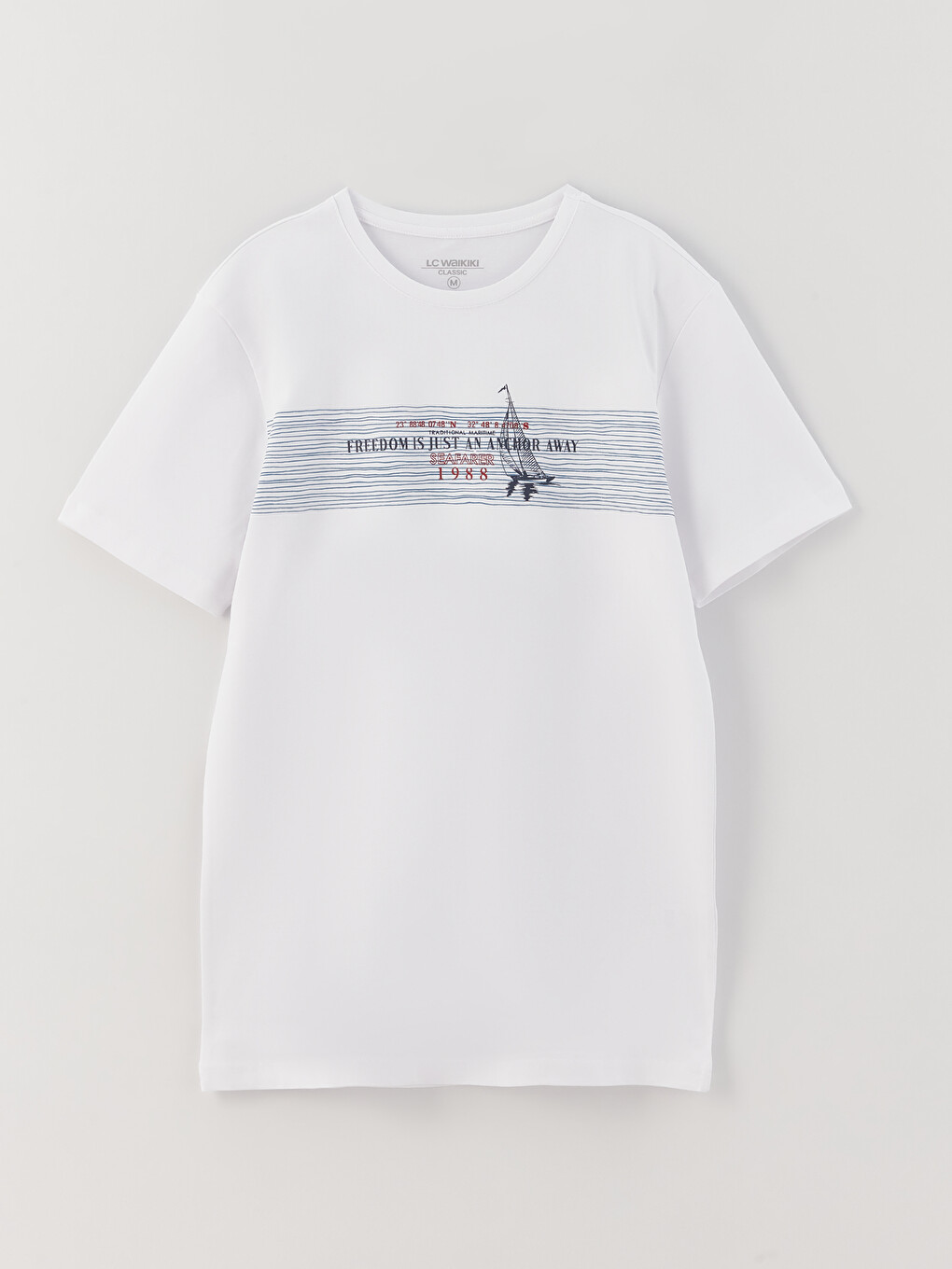 Crew Neck Short Sleeve Printed Combed Cotton Men's T-shirt-5