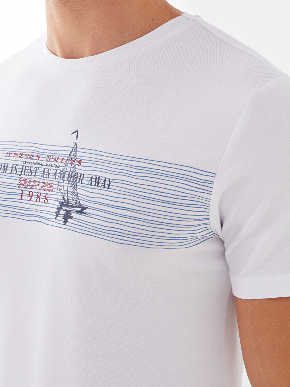 Crew Neck Short Sleeve Printed Combed Cotton Men's T-shirt-3