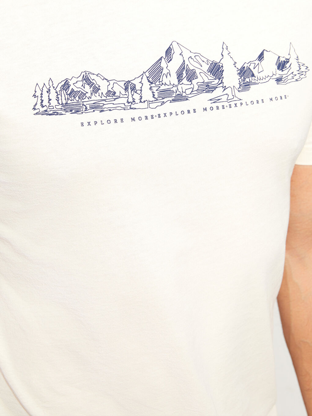 Tricou cu Mânecă Scurtă Imprimat pentru Bărbați cu Guler Rotund-3