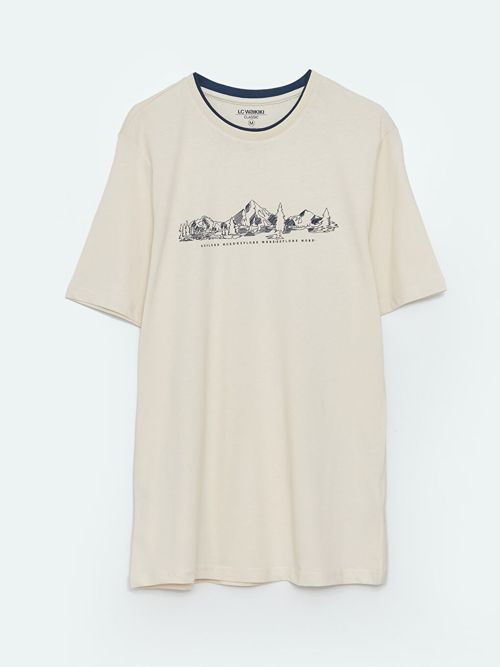 Tricou cu Mânecă Scurtă Imprimat pentru Bărbați cu Guler Rotund-5