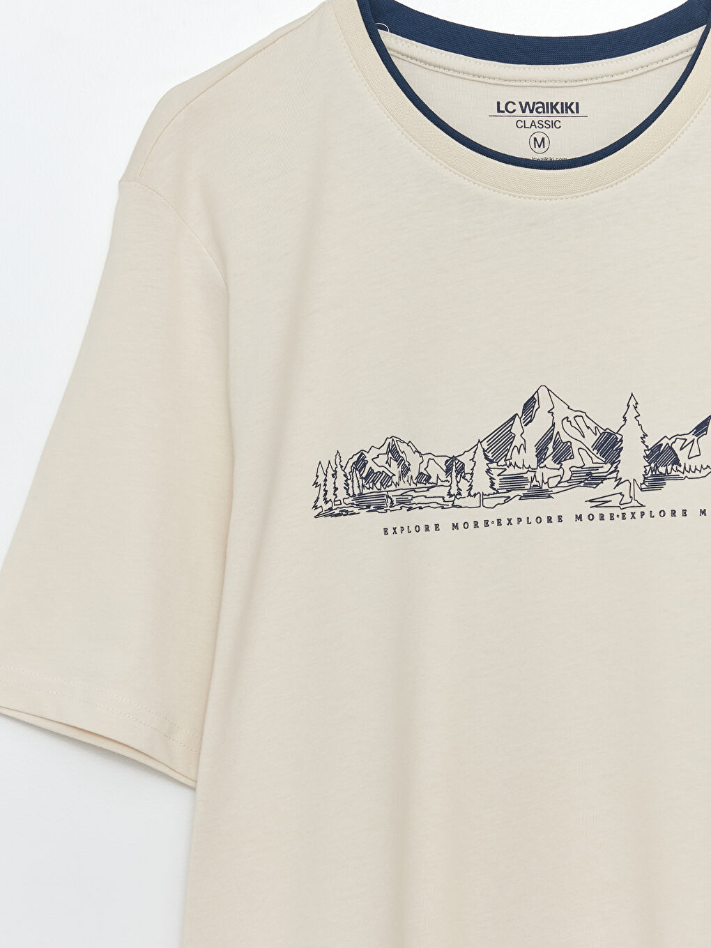 Tricou cu Mânecă Scurtă Imprimat pentru Bărbați cu Guler Rotund-7