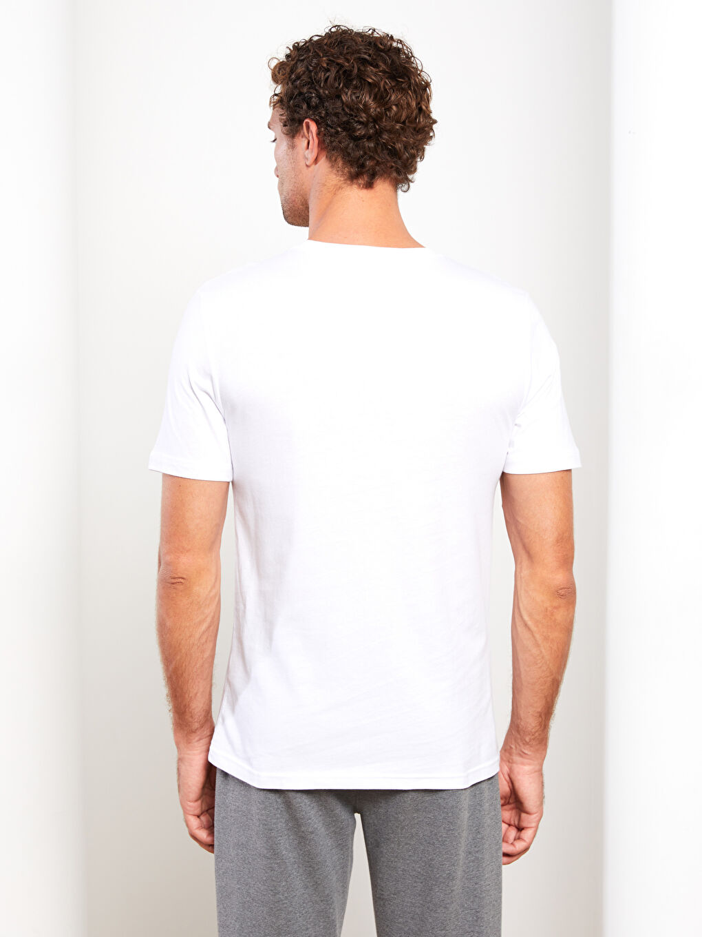 Crew Neck Short Sleeve Printed Combed Cotton Men's T-shirt -S31840Z8-Q6K