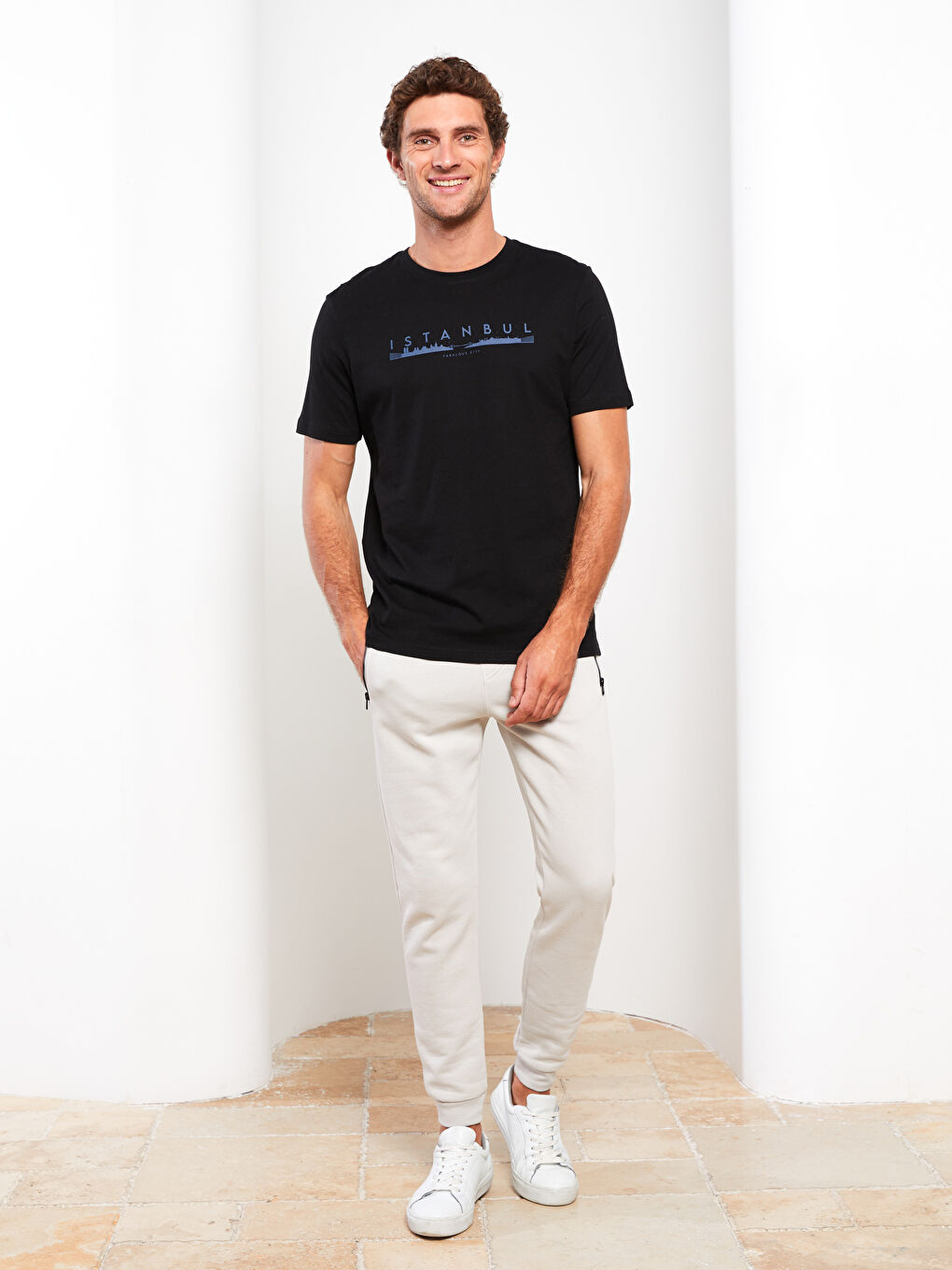 Crew Neck Short Sleeve Istanbul Printed Jersey Men's T-Shirt-1