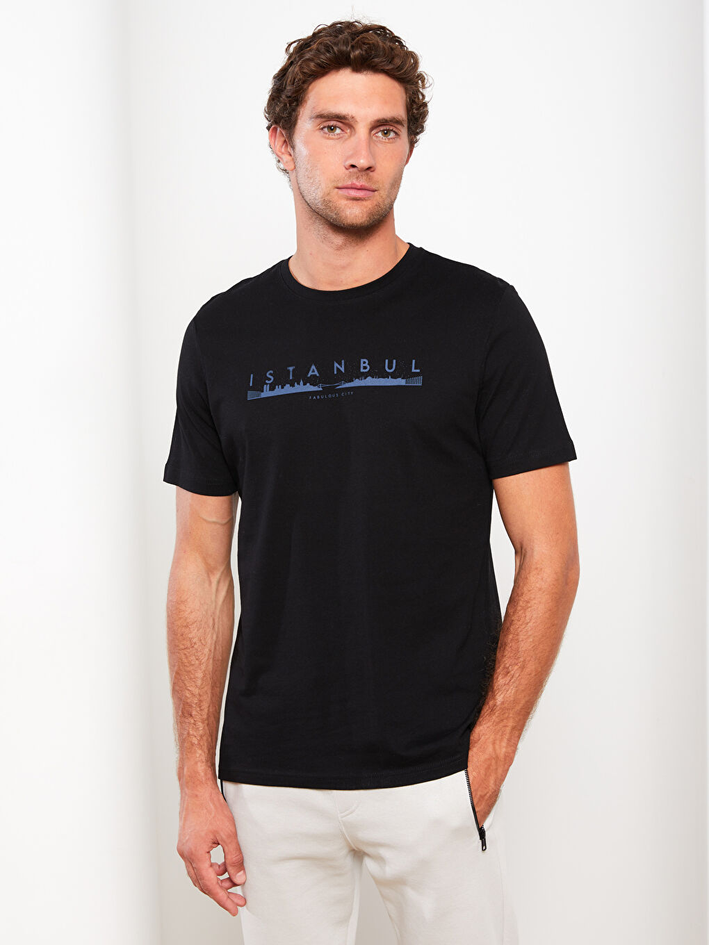 Crew Neck Short Sleeve Istanbul Printed Jersey Men's T-Shirt-2