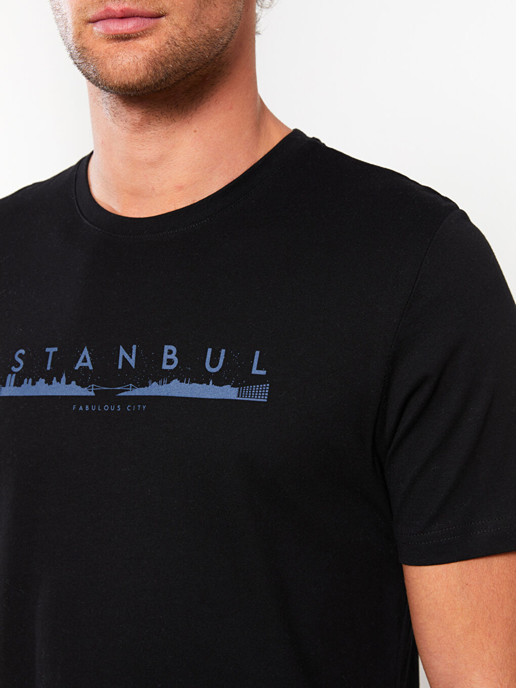 Crew Neck Short Sleeve Istanbul Printed Jersey Men's T-Shirt-3