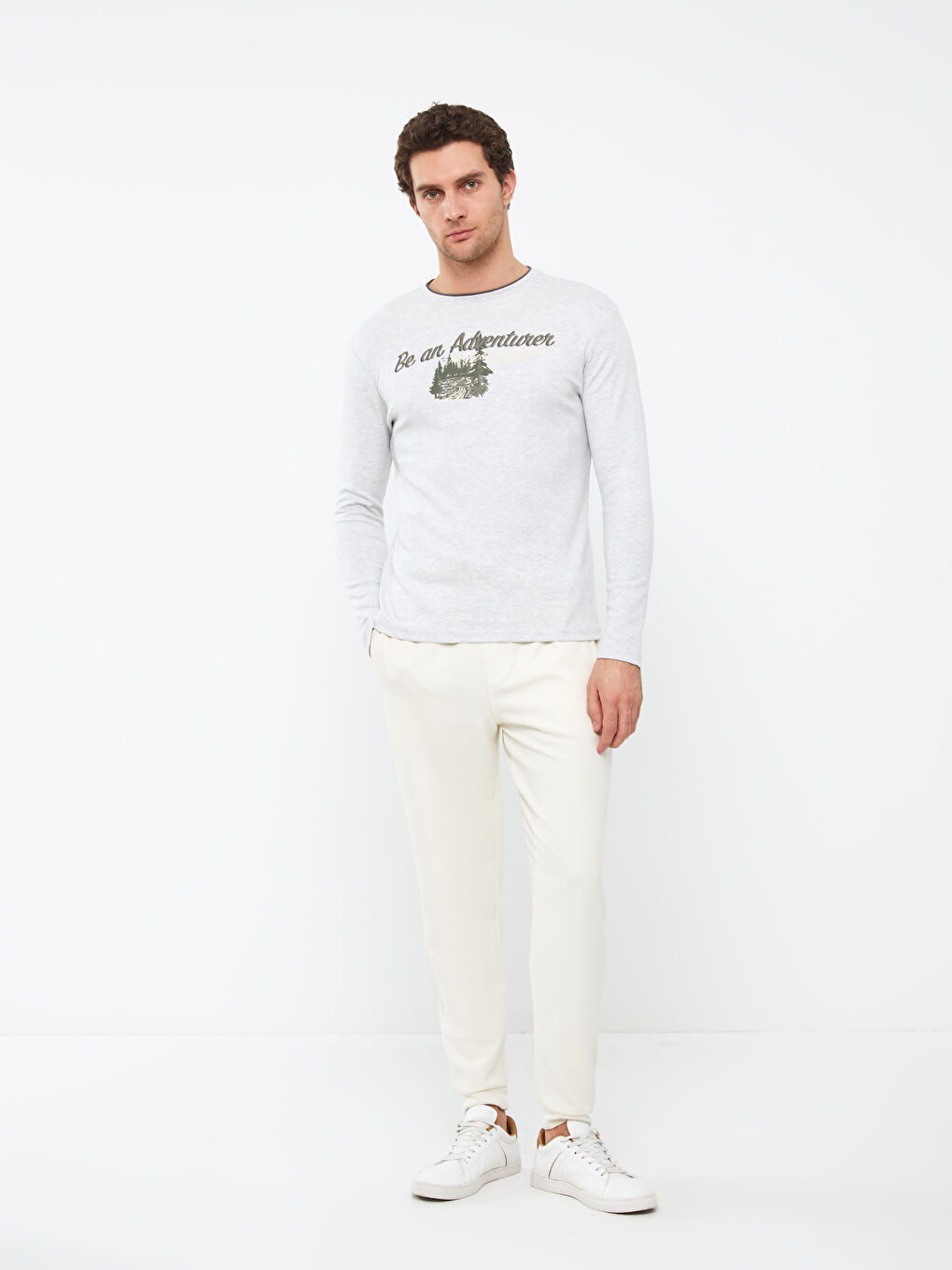 Crew Neck Long Sleeve Printed Men's Sweatshirt-2