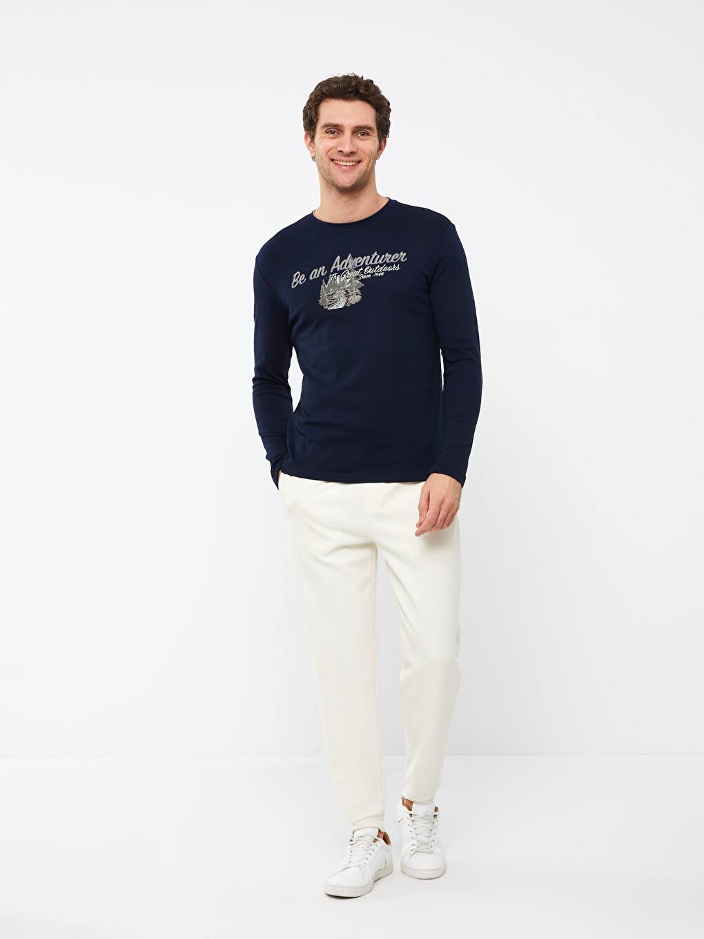 Crew Neck Long Sleeve Printed Men's Sweatshirt-2