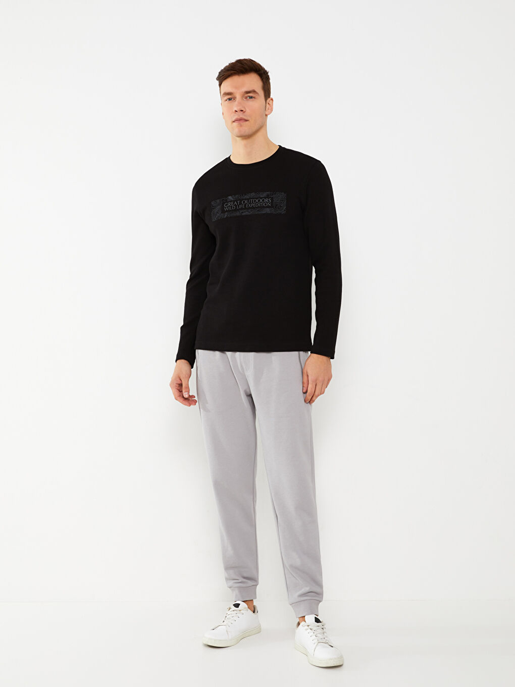 Crew Neck Long Sleeve Printed Men's Sweatshirt-2