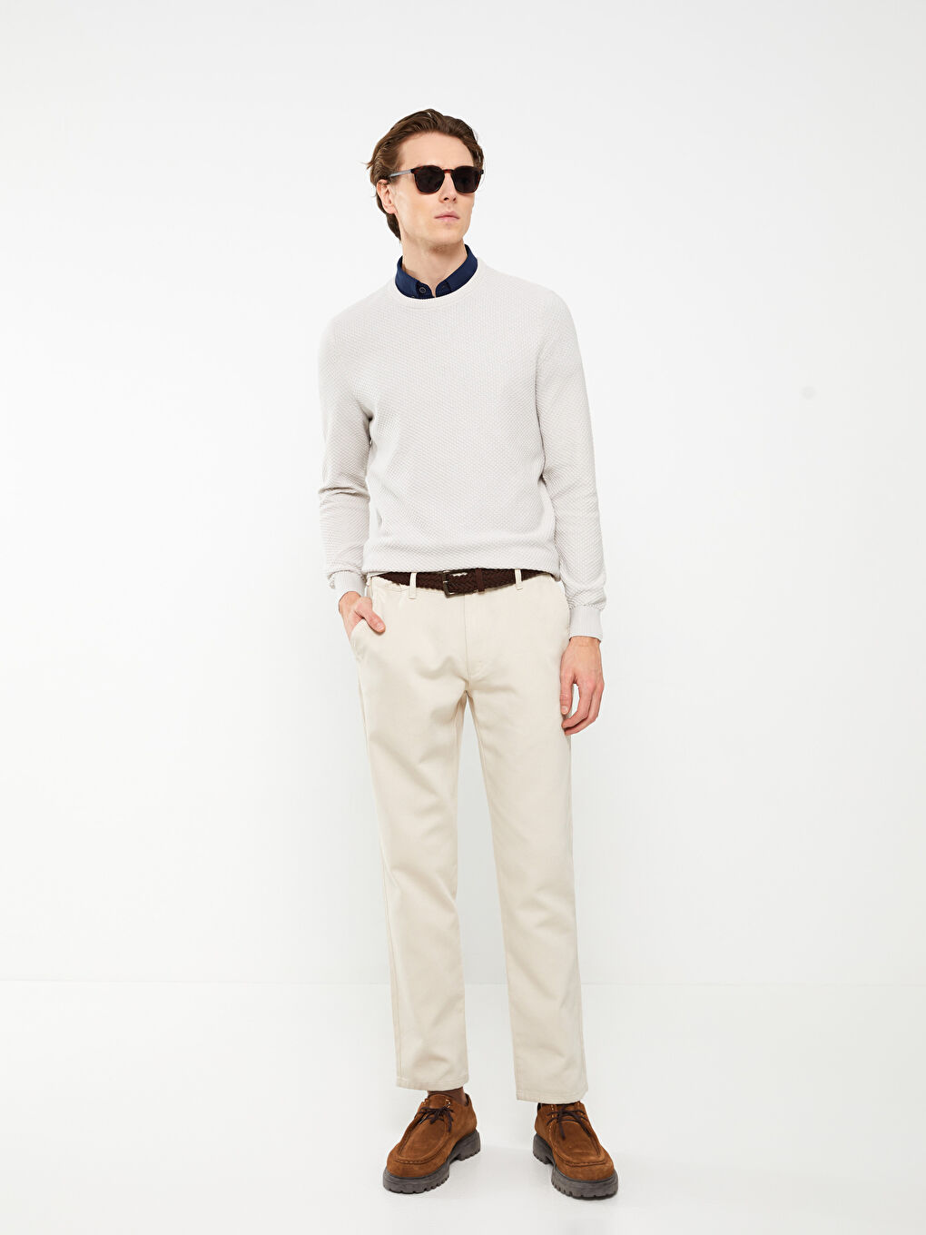SOUTHBLUE Crew Neck Long Sleeve Men's Tricot Sweater -S31866Z8-G7L