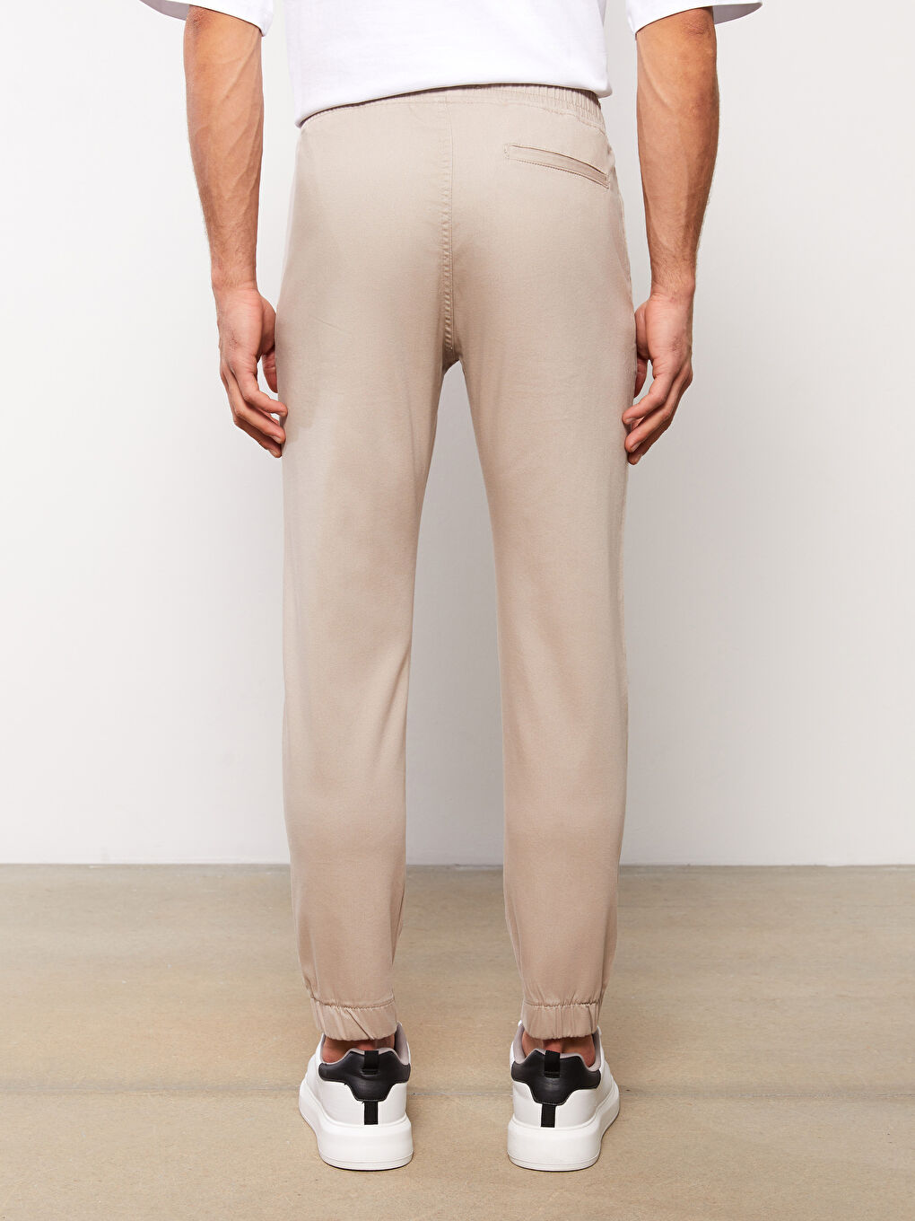 Bej Slim Fit Erkek Jogger Pantolon-4