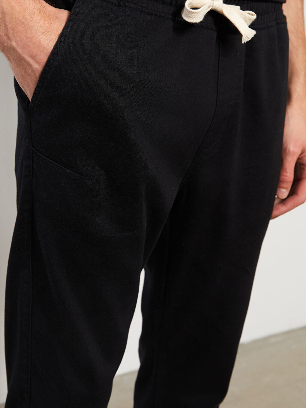 Siyah Slim Fit Erkek Jogger Pantolon-3