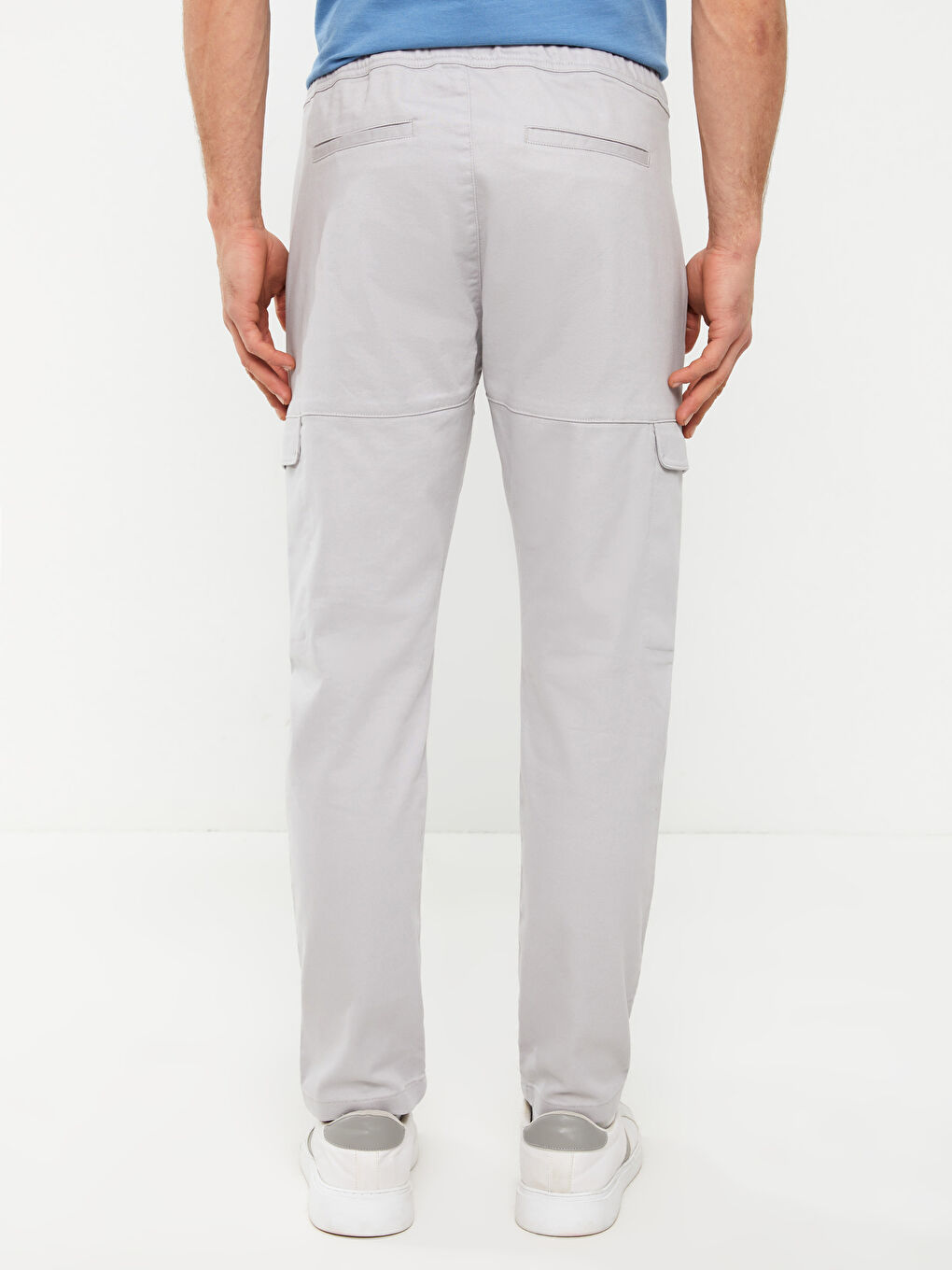 Gri Standart Kalıp Erkek Kargo Pantolon-4