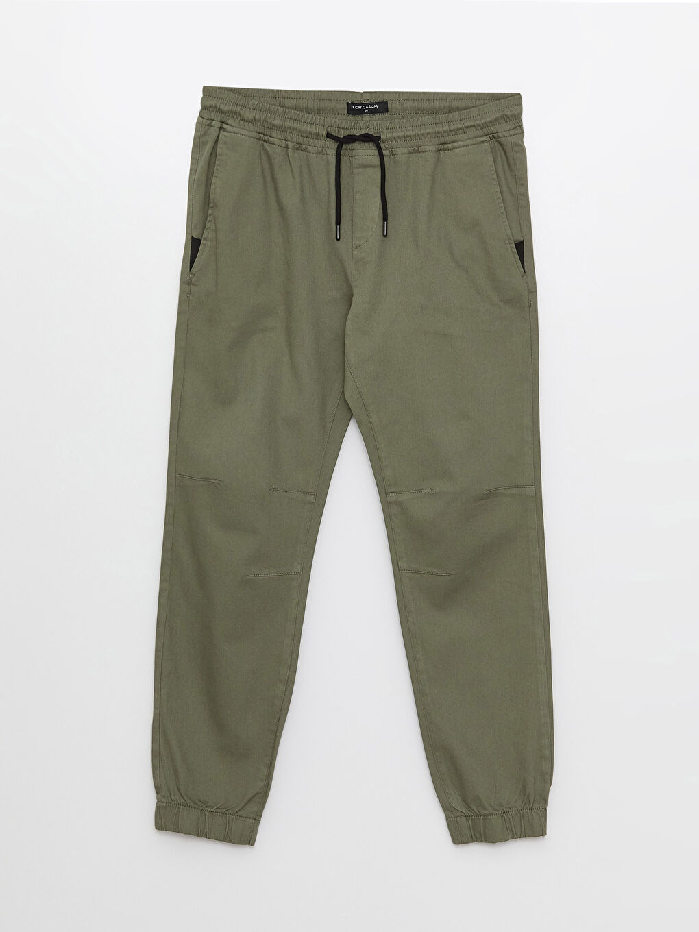 Ерлерге арналған тар пішім саржа джоггер шалбар-5