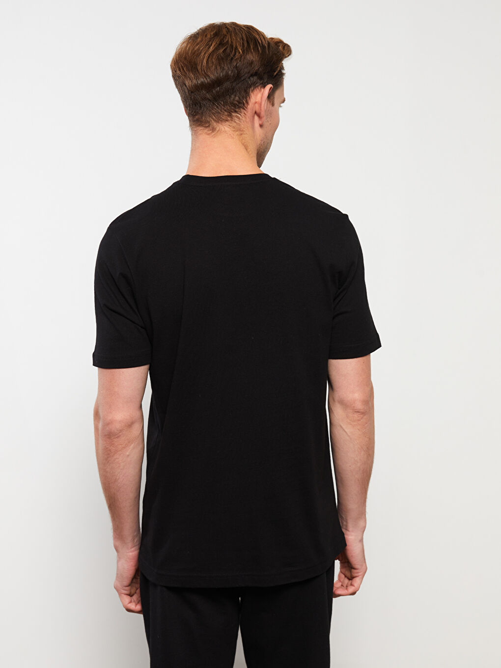 Tricou pentru Bărbați cu Guler Rotund, Mânecă Scurtă, Imprimat, din Bumbac Pieptănat-4