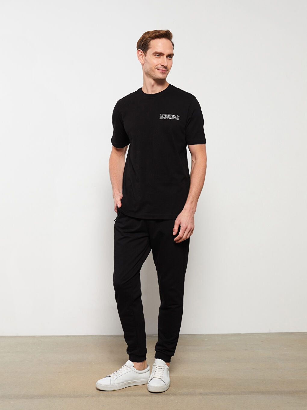 Tricou pentru Bărbați cu Guler Rotund, Mânecă Scurtă, Imprimat, din Bumbac Pieptănat-2