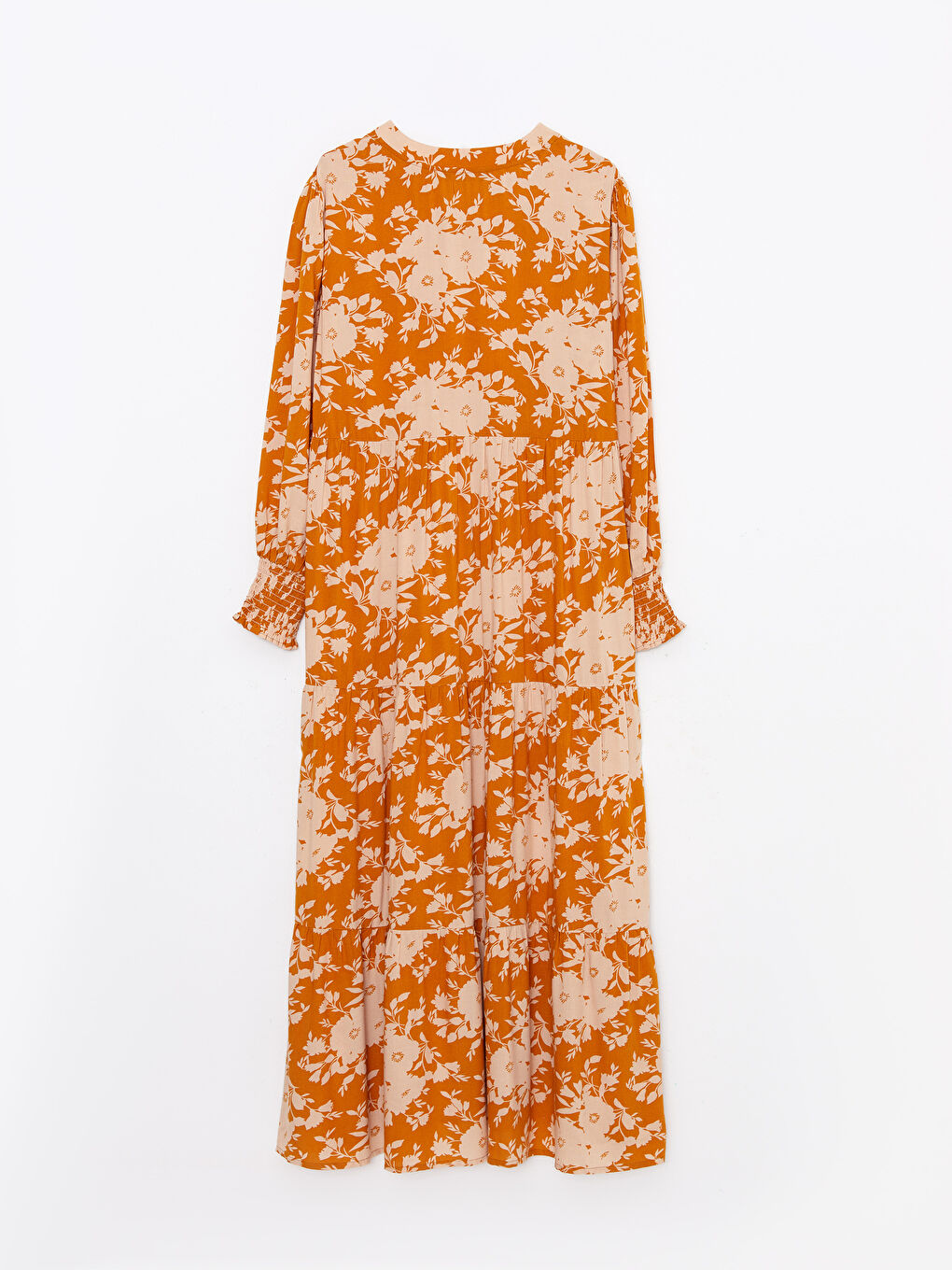 Henley Neckline Patterned Long Sleeve Viscose Women's Dress -S31888Z8-STU
