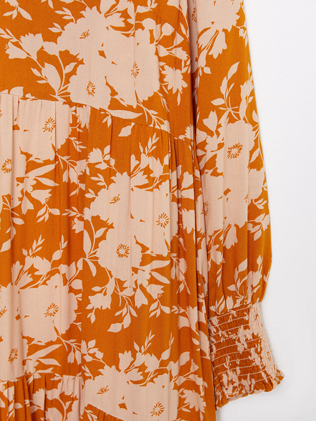 Henley Neckline Patterned Long Sleeve Viscose Women's Dress -S31888Z8-STU