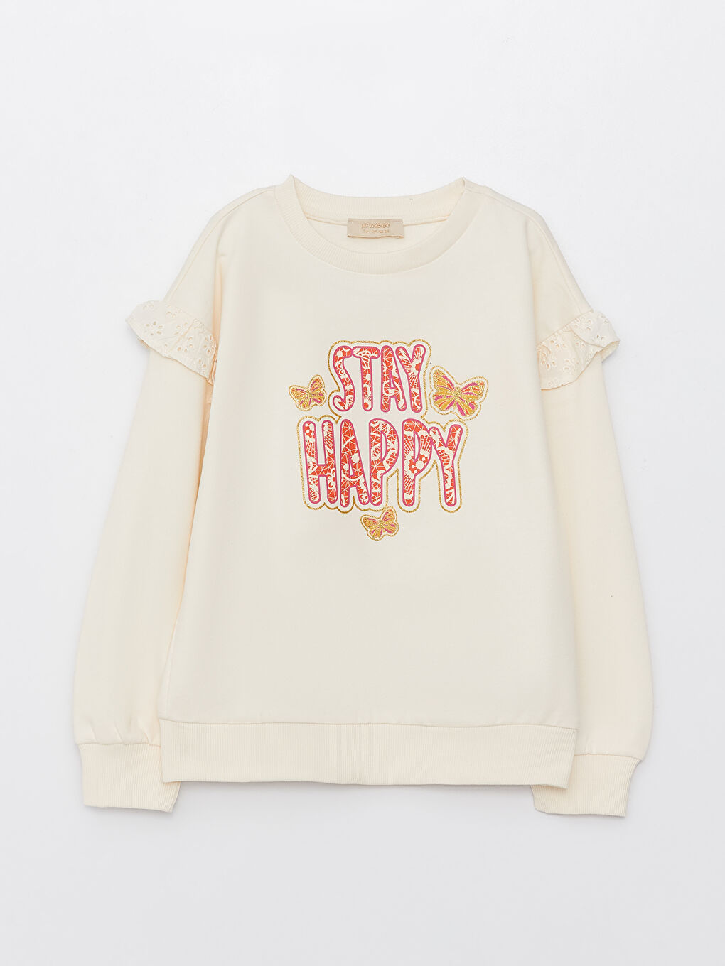 LCW Kids Crew Neck Printed Long Sleeve Girls' Sweatshirt -S31889Z4-FRC