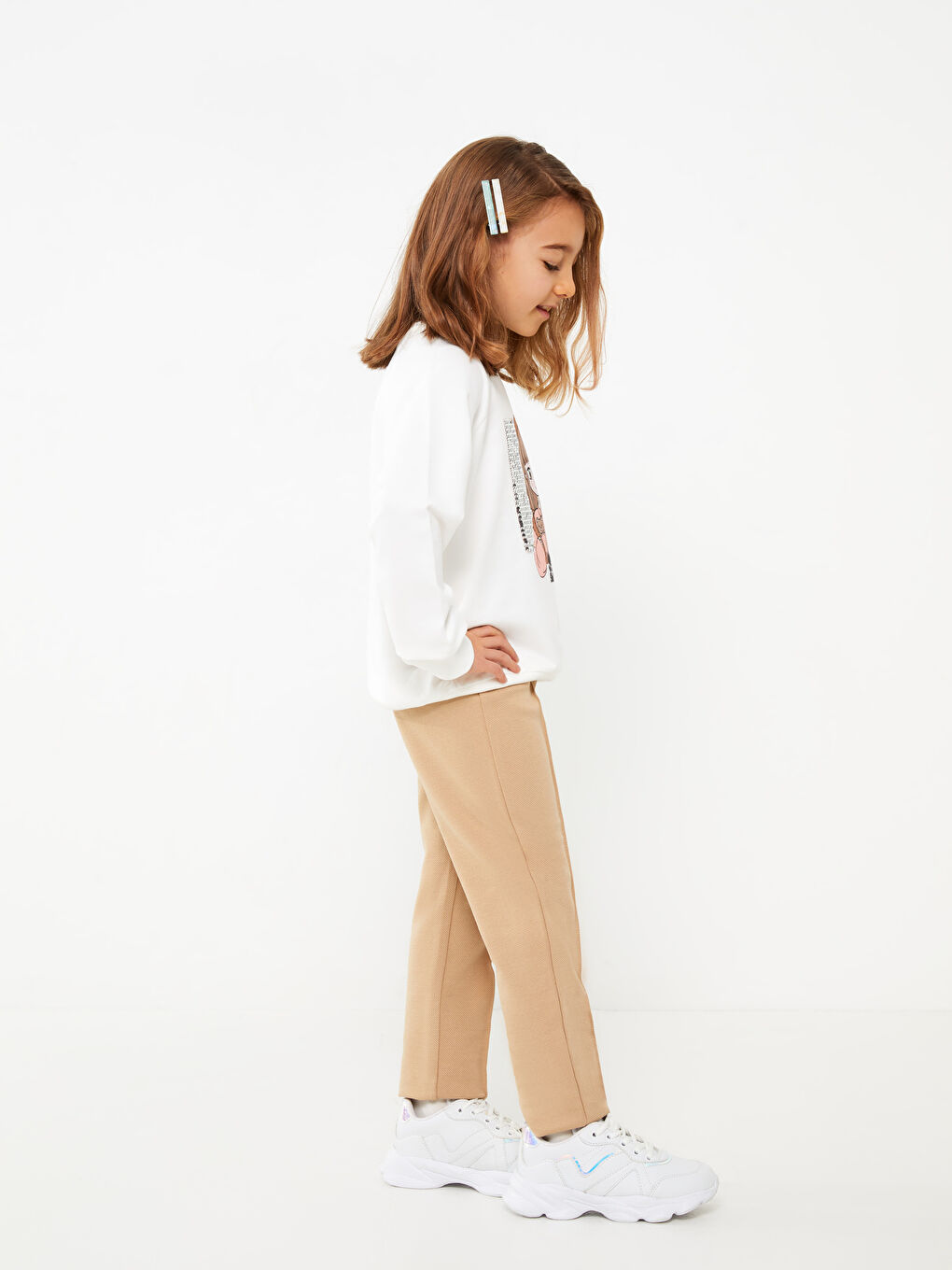 Hanorac Guler Rotund Paiete Reversibile Mânecă Lungă Fete-2