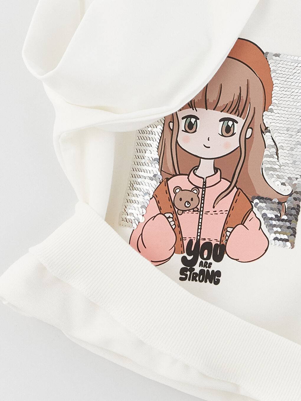 Hanorac Guler Rotund Paiete Reversibile Mânecă Lungă Fete-7