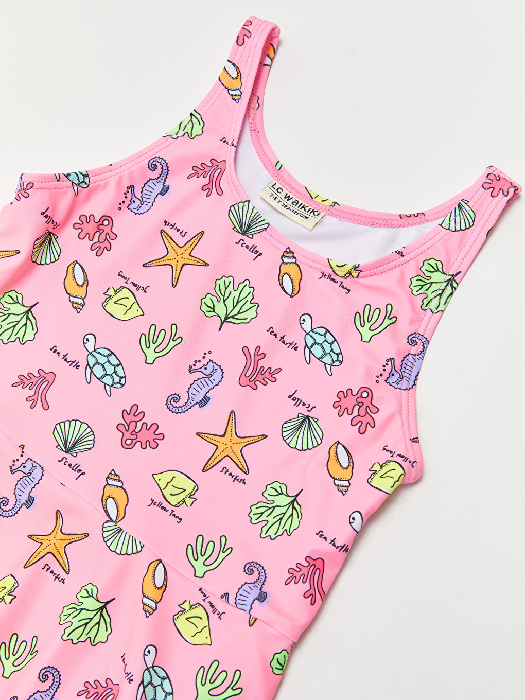 Girl's Skirted Swimsuit With Printed Flexible Fabric -S31907Z4-QK8