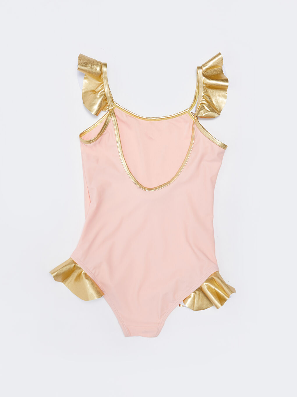 Pembe Baskılı Kız Çocuk Mayo-1