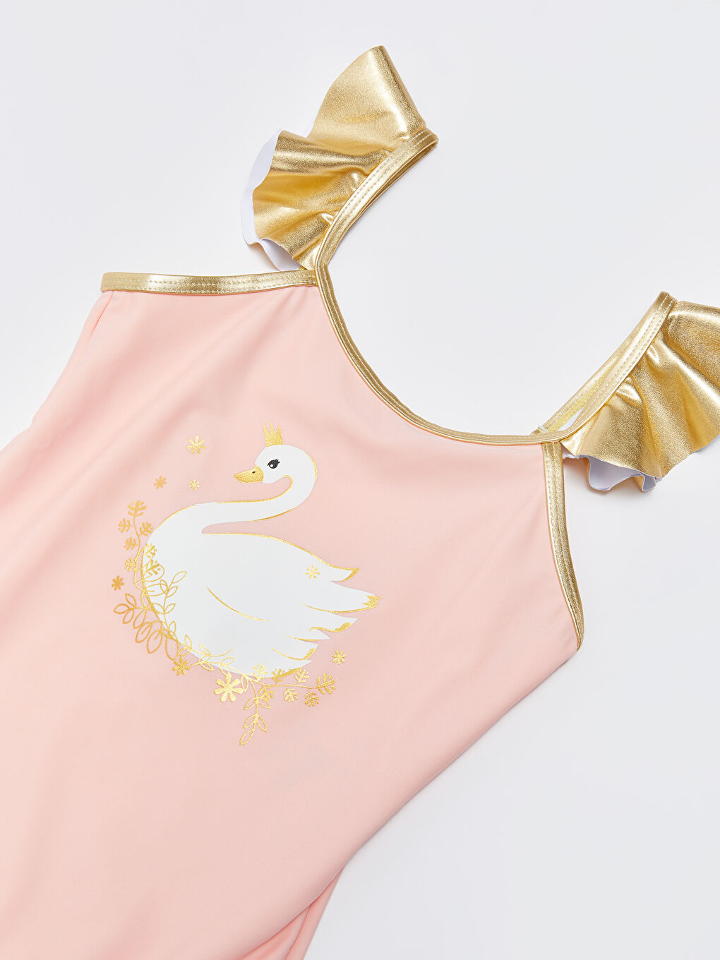 Pembe Baskılı Kız Çocuk Mayo-2