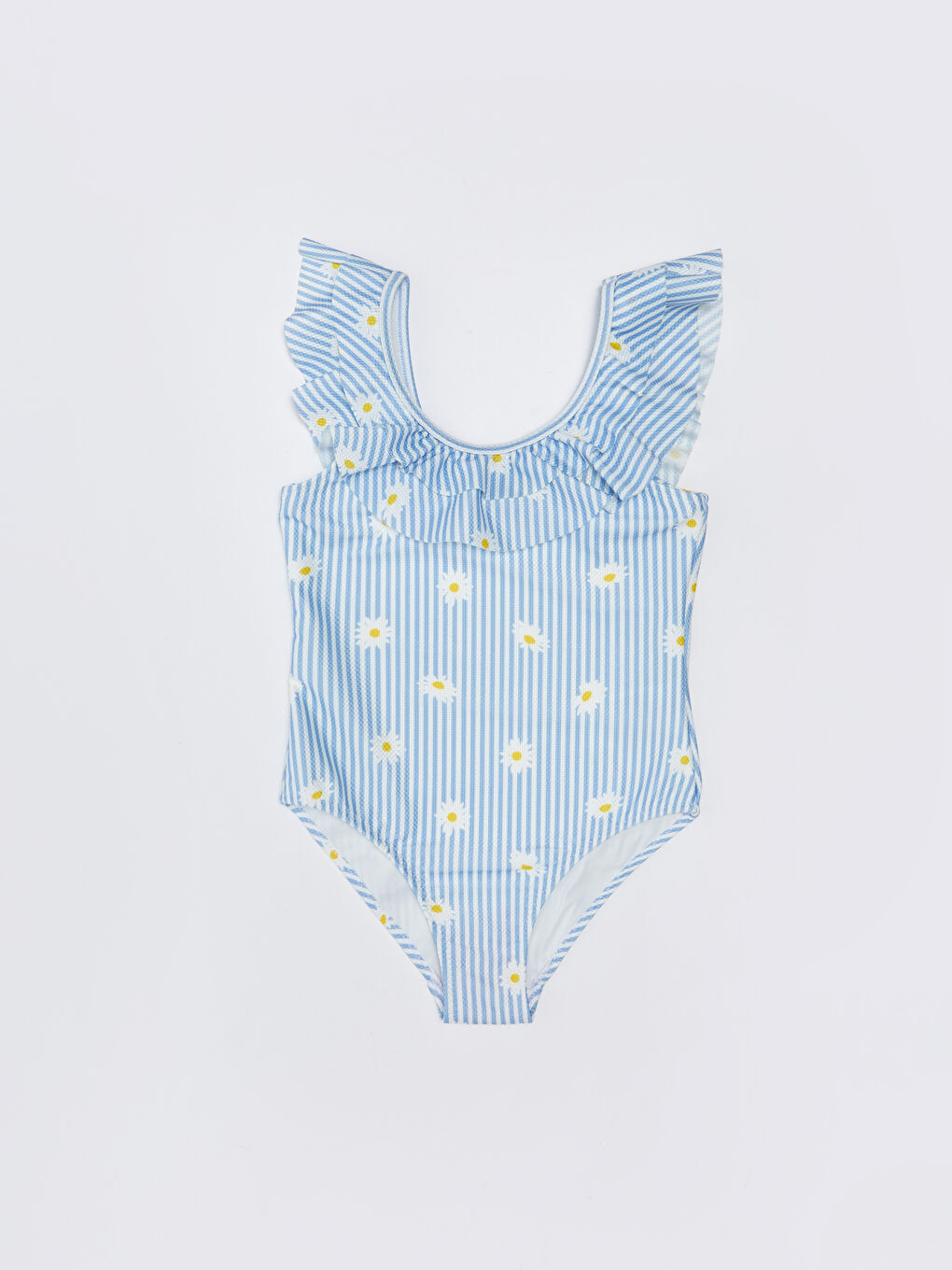 Frill Detailed Printed Girl's Swimwear -S31930Z4-LQQ