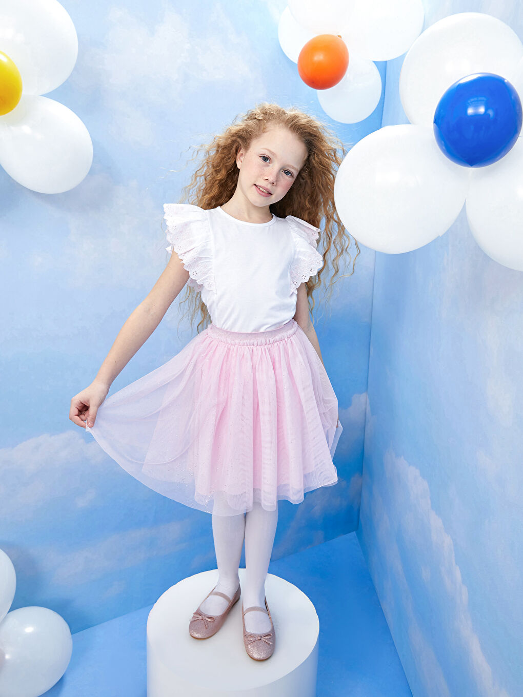 LCW Kids Elastic Waist Girl Tulle Skirt -S31947Z4-G0G