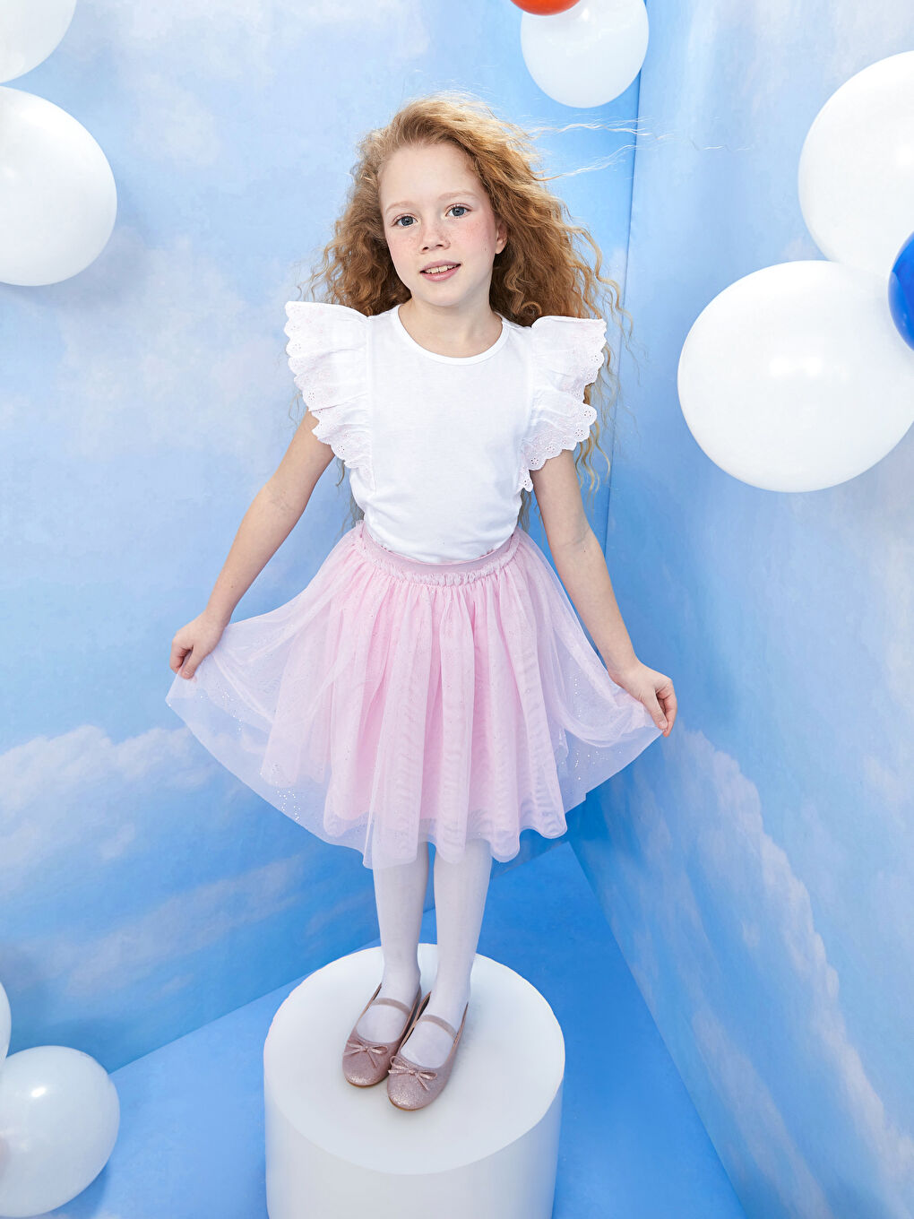 LCW Kids Elastic Waist Girl Tulle Skirt -S31947Z4-G0G