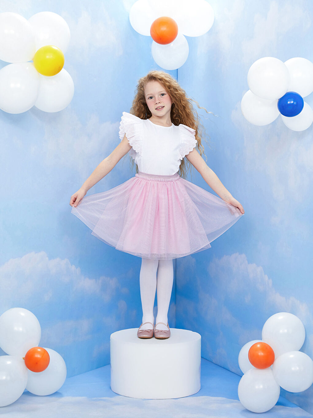 LCW Kids Elastic Waist Girl Tulle Skirt -S31947Z4-G0G