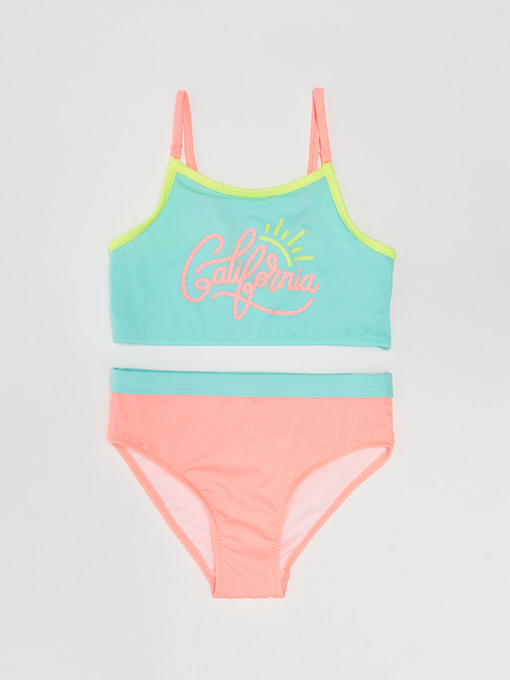 LCW Kids Turkuaz Baskılı Kız Çocuk Bikini