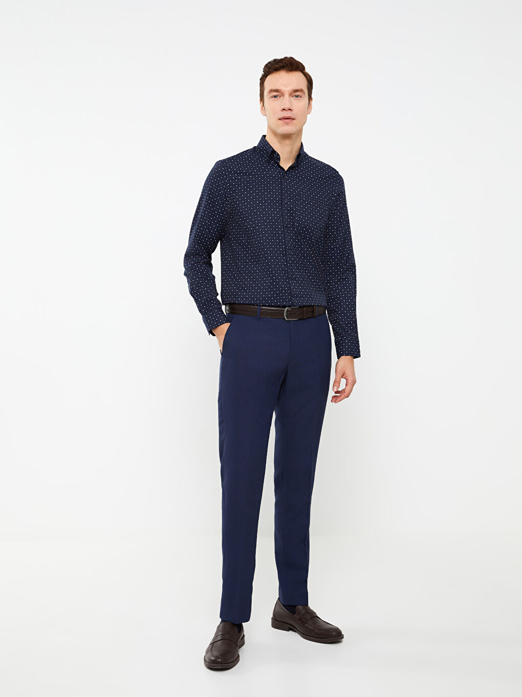 Cămașă Bărbați Regular Fit Mânecă Lungă Imprimat Gabardină-2