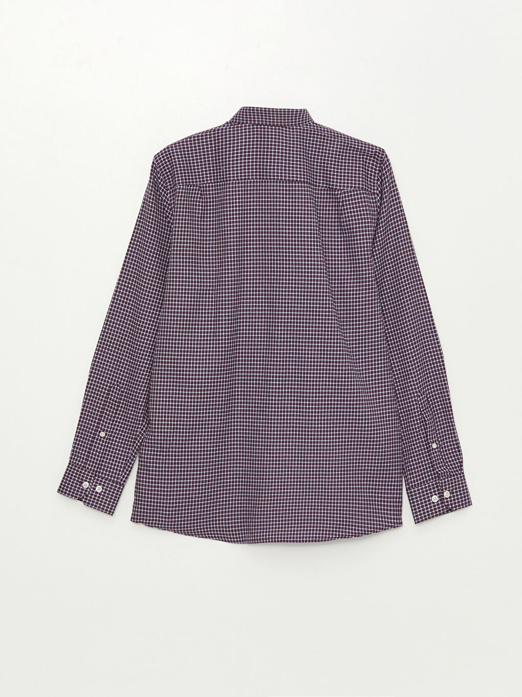 Cămașă Relaxată cu Mânecă Lungă din Țesătură în Diagonală cu Carouri pentru Bărbați-6