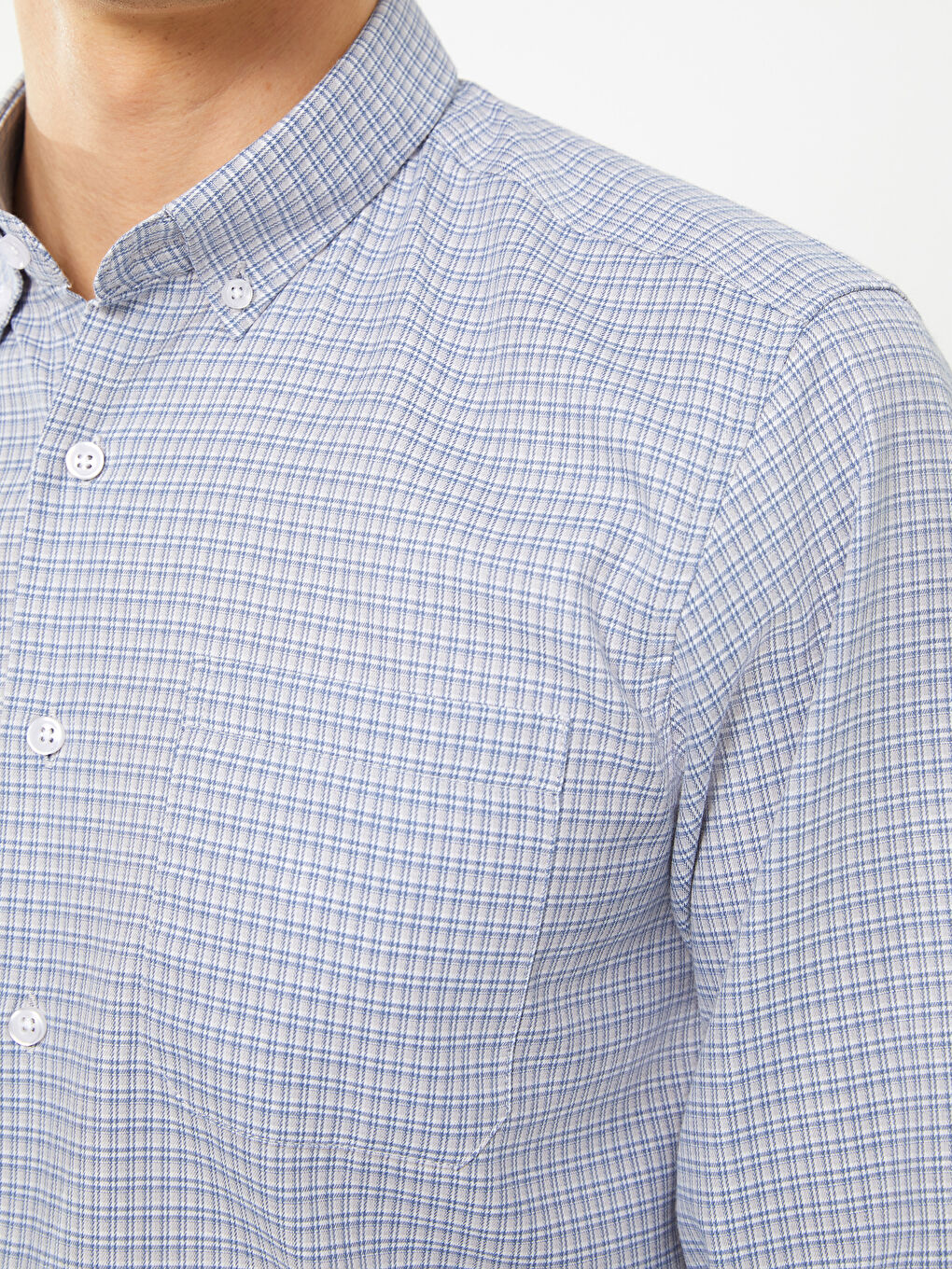 Рубашка Мужская из Габардина с Длинным Рукавом Стандартного Кроя-3