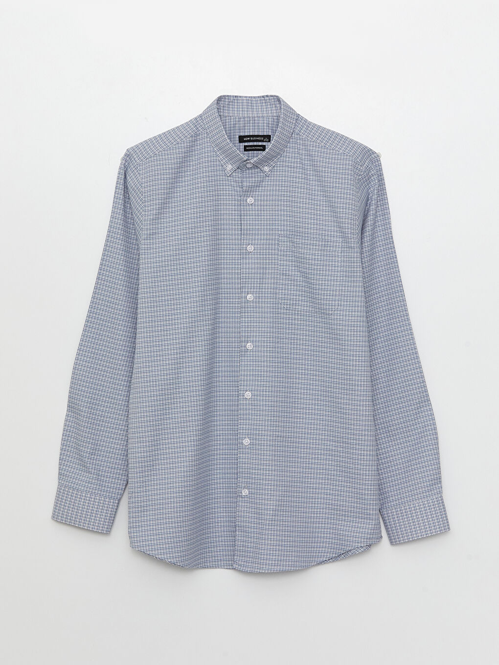 Рубашка Мужская из Габардина с Длинным Рукавом Стандартного Кроя-5