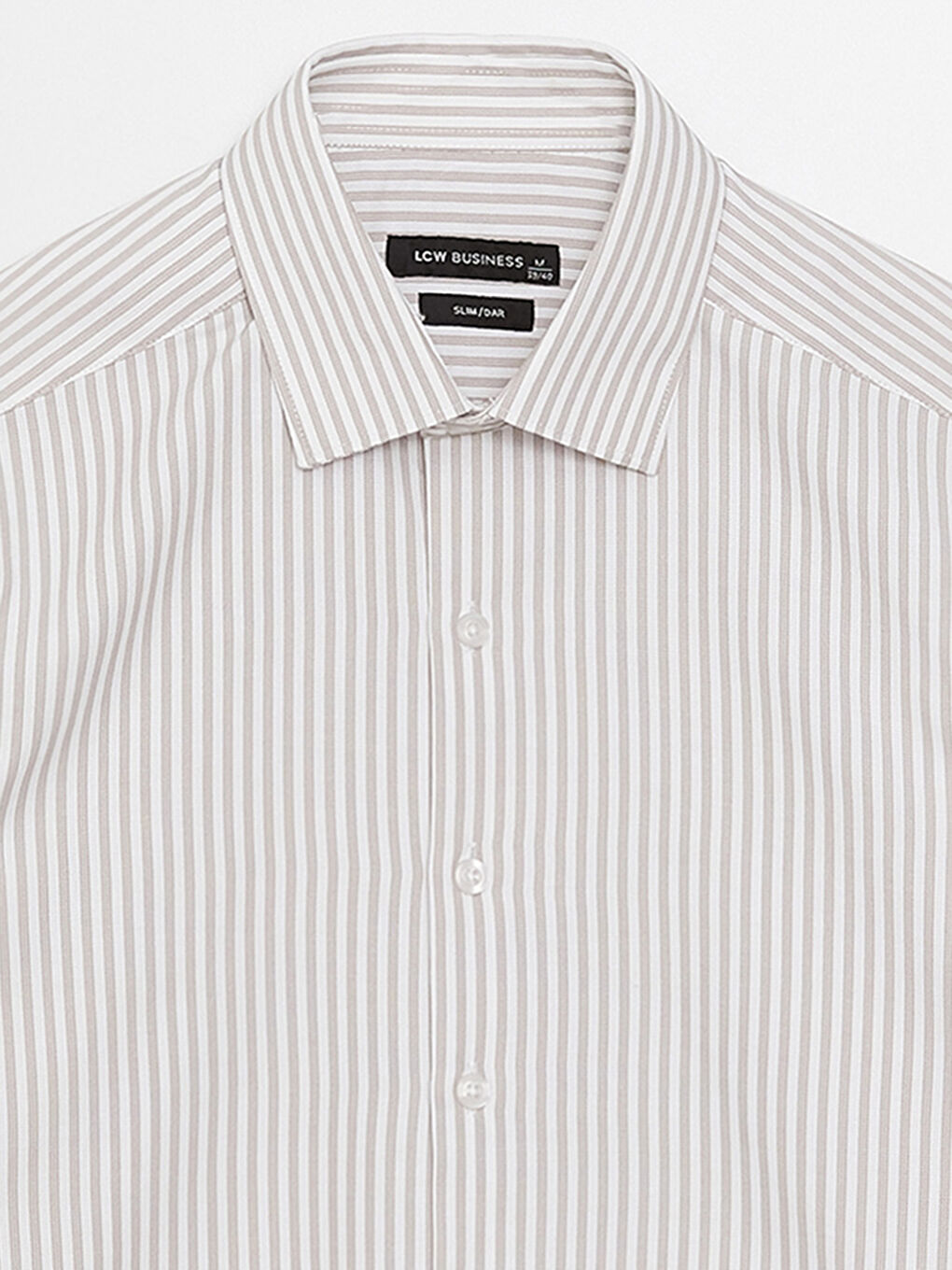 Slim Fit Long Sleeve Striped Dobby Men's Shirt -S31983Z8-LE8