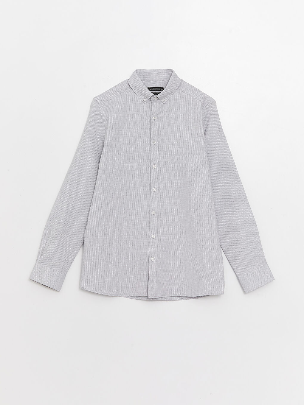 Antrasit Slim Fit Uzun Kollu Armürlü Erkek Gömlek-5