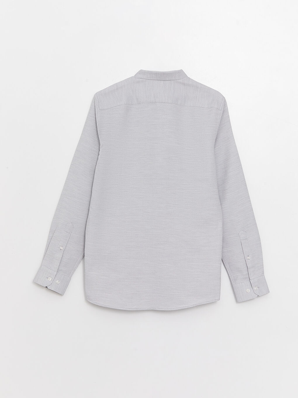 Antrasit Slim Fit Uzun Kollu Armürlü Erkek Gömlek-6